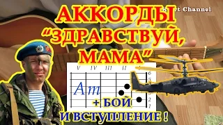 "Здравствуй, мама" "Под шум и взрыв гранат" Аккорды разбор на гитаре видеоурок Гитарный бой