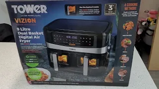 Tower T17100 Vortx Vizion Dual Basket 9L Air Fryer Unboxing