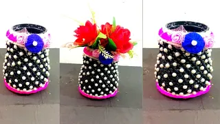 Flower pot ideas at home plastic bottle/Fruit foam net /Home decor diy/apple cover craft/