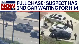 POLICE CHASE: Attempted murder suspect switches cars during wild pursuit in LA | LiveNOW from FOX