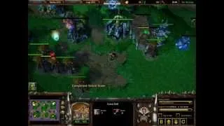 Warcraft 3 The fastest destroying computer insane,Orc vs Elf-6:16