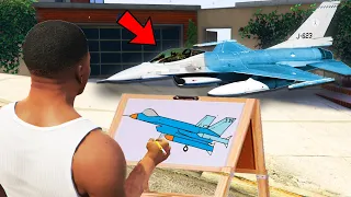 Franklin Uses Magical Painting To Make Fighter Jet In Gta V ! GTA 5 new