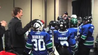 Canucks in the locker room before AAC game