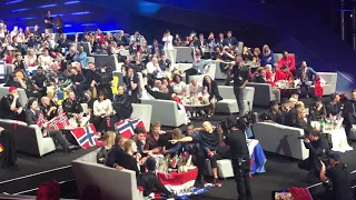 ESC 2019- The Netherlands’ reaction after winning at the Green Room