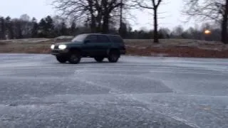 Toyota 4runner wide drifting on ice 3rd gen stunt driver for hire