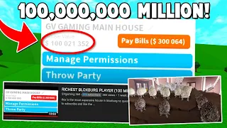 $100,000,000 MILLION Dollar Bloxburg House! *INSANE* Richest Player? (Roblox)