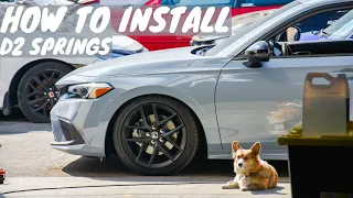 How to install 2022 Civic Si Springs // Slammed 11thgen Civic FE1 D2 Springs
