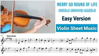 [Free Sheet] Howl's Moving Castle Theme (Merry Go Round Of Life) - Violin Cover With Sheet Music