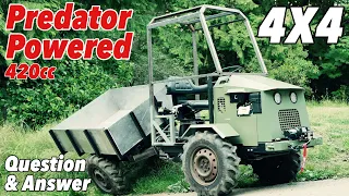Homemade 420cc Predator powered articulating 4X4 dump truck question & answer