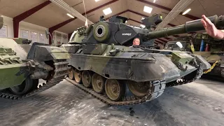 Parking the Leopard 1 tank at the tank museum in Oksboel - Leopard 1 tank - Kampfpanzer Leopard 1