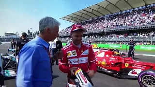 F1 2017 Mexico GP Sebastian Vettel Qualifying pole reaction