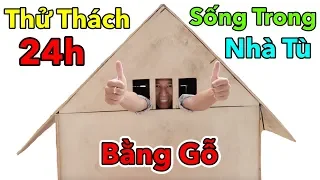 Thử Thách 24h Sống Trong Nhà Tù Bằng Gỗ Không Có Lối Ra | Live Stream 24h Sống Trong Thùng Gỗ