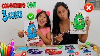 DESAFIO COLORINDO COM 3 CORES | MARIA CLARA E JP