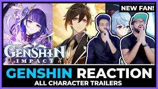 GENSHIN IMPACT - NEW PLAYER REACTION TO EVERY GENSHIN CHARACTER TRAILER & DEMO | FIRST TIME WATCHING