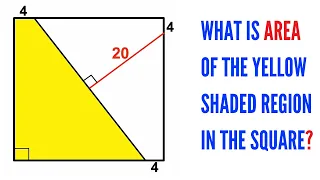 Can you find area of the Yellow shaded region in the square? | (Trapezoid) | #math #maths