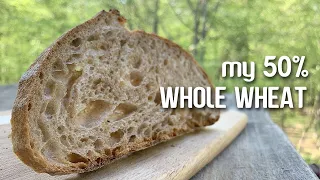 My 50% WHOLE WHEAT sourdough recipe. A tasty and healthy sourdough bread recipe. | by JoyRideCoffee