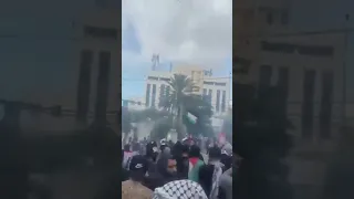 Ongoing Demonstration in Support of Palestine in front of the U.S. Embassy