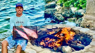 *OPEN FIRE* Cooking on Private Bahamian Island! Snapper Catch/Clean/Cook