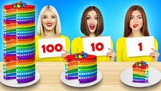 100 Layers of Food Decorating Challenge | Epic Battle with Desserts & Snacks for 24 HRS by RATATA