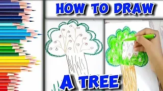 How To Draw A Funny Spring Tree  | Draw Easy Drawing For Kids #drawwithwanu