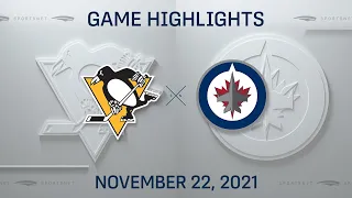 NHL Highlights | Penguins vs. Jets - Nov 22, 2021