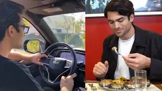 Matteo Bocelli Taste Indian Foods And Singing While Driving Car