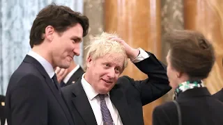 Nato leaders appear to be caught gossiping about Donald Trump at Buckingham Palace reception