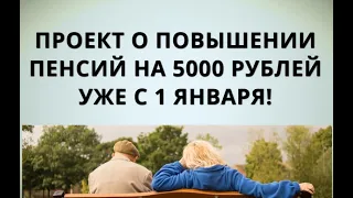 Проект о повышении пенсий на 5000 рублей уже с 1 января!