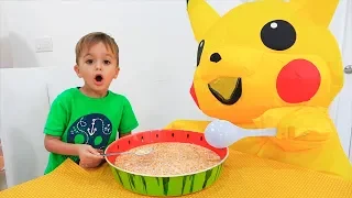 Vlad and Nikita children morning routine story with Huge Toy