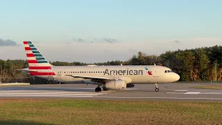 American Airlines A-320 Sunset Departure, Takeoff (KMHT)