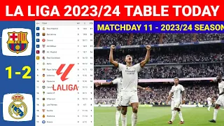 Spain La Liga Table Today after Barcelona vs Real Madrid 1-2 Matchweek 11 ¦ Laliga Table 2023/2024