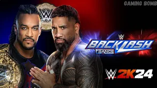 Jey Uso VS Damian Priest WWE World Heavyweight Championship full match at Backlash France - WWE 2K24