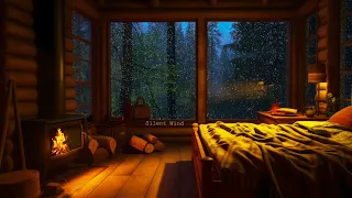 Tranquil Rain on Window and Fireplace Sounds: Gentle Piano Music for Restful Sleep 🌧️🎹💤