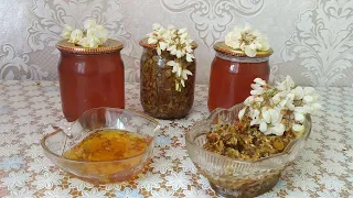 Варення , мед із цвіту акації.  Jam, honey from acacia flowers.