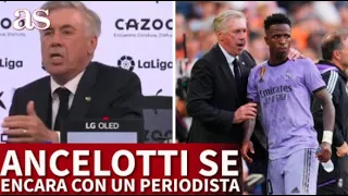 ANCELOTTI se ENCARA CON UN PERIODISTA por VINICIUS Y EL RACISMO | VALENCIA vs REAL MADRID