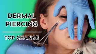 Dermal Piercing | Top Change (Red to CZ Gem) 🔴🔀⚪