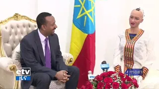 Sophia the robot speek amharic with PM Abiy ahmed.