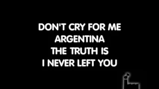 Dont Cry For Me Argentina - Karaoke