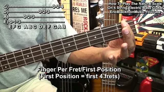 How To Play The Natural Scale On 4 String Electric Bass Guitar @ericblackmonmusicbass9175