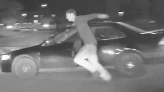 Alleged Car Thief Tries to Run Away From Police, Gets Pinned By Car