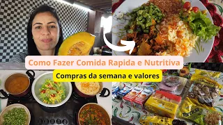 Como Fazer Comida rapida e nutritiva/ realzao morando na obra/ compras da semana/muitas dicas