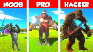 NOOB vs PRO vs HACKER: KONG CREATING CHALLENGE IN ANIMAL REVOLT BATTLE SIMULATOR