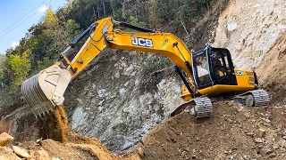 Excavator Working Video | Building Mountain Road with JCB Excavator | Excavator Planet