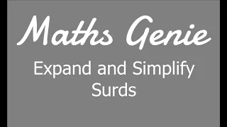 Surds Expand and Simplify