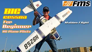 Big RC Cessna Plane for Beginners - FMS Sky Trainer - Maiden Flight Review