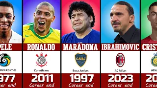 BEST FOOTBALL PLAYERS RETIRED IN EVERY YEAR  1965 - 2024 💔 | Ronaldo, Ibrahimovic, Maradona