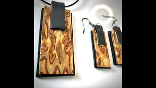 Metallic Mokume-Gane Pendant and Earrings