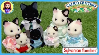 Sylvanian Families Calico Critters Tuxedo Cat Family Unboxing Review Play - Kids Toys