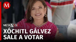 Tras esperar más de dos horas, Xóchitl Gálvez vota en las elecciones 2024