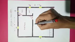 14*26 house plan ll 1 bhk house plan ll